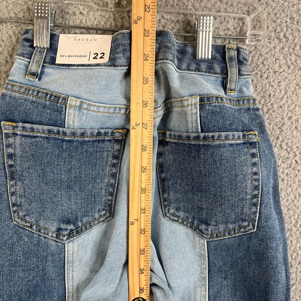 PACSUN 90’s Boyfriend Jeans Womens 22 Blue Straight Leg High Rise  22 x 32 - Picture 10 of 12